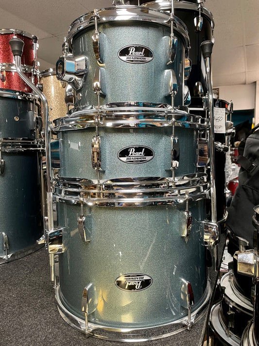 Pearl RSJ465C/C708 Roadshow Jr. 8 / 10 / 13 / 16 / 12x4" 5pc Drum Set with Hardware, Cymbals 2019 - 2020 - Grindstone Sparkle